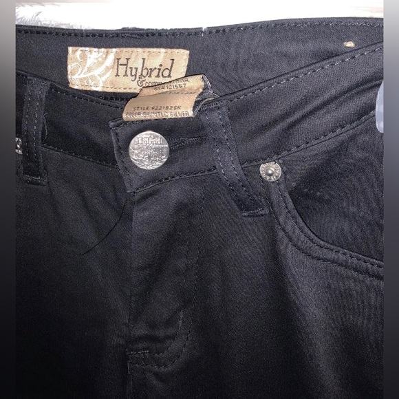 Hybrid & Co. Black Pants w/ Reflective Side Metallic Silver Stripe Sz 3 NWOT - Picture 8 of 9